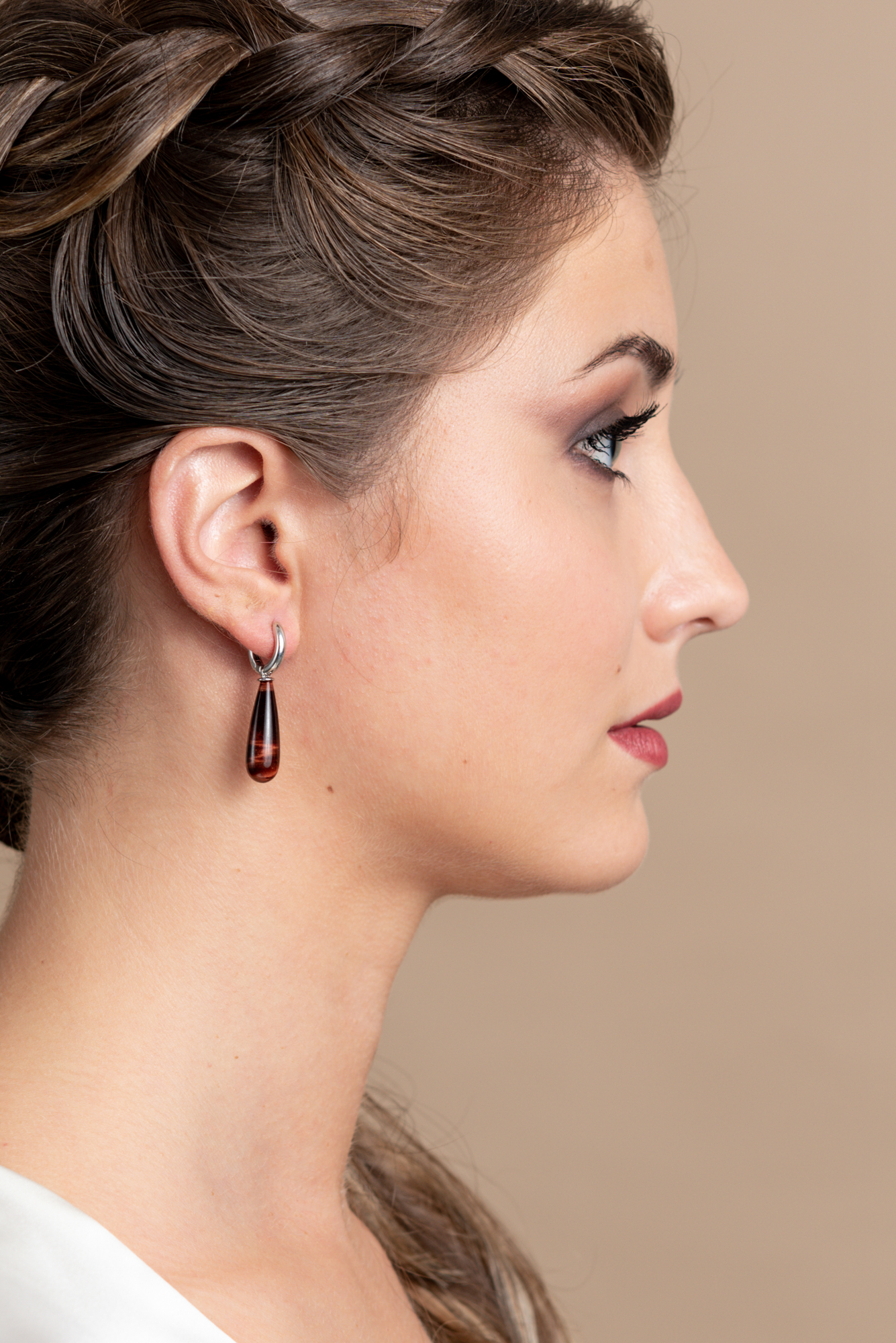 Orecchini con occhio turco e chiusura in argento Sterling